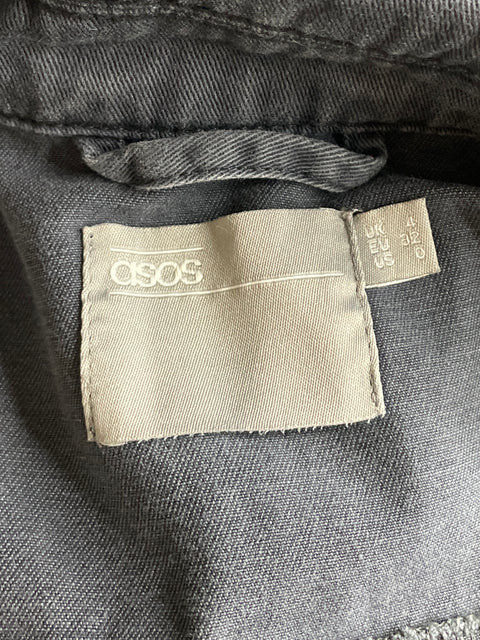 Vestido Asos Camisero Denim Gris-Talla 0