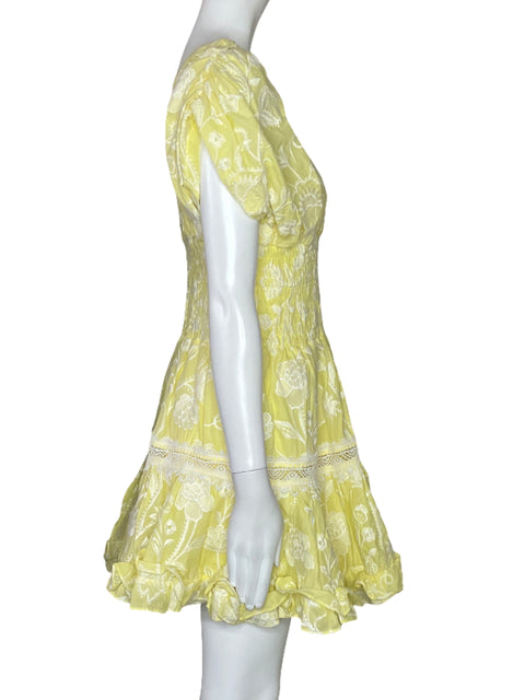 Vestido Waimari Mini Bordado Amarillo-Talla S