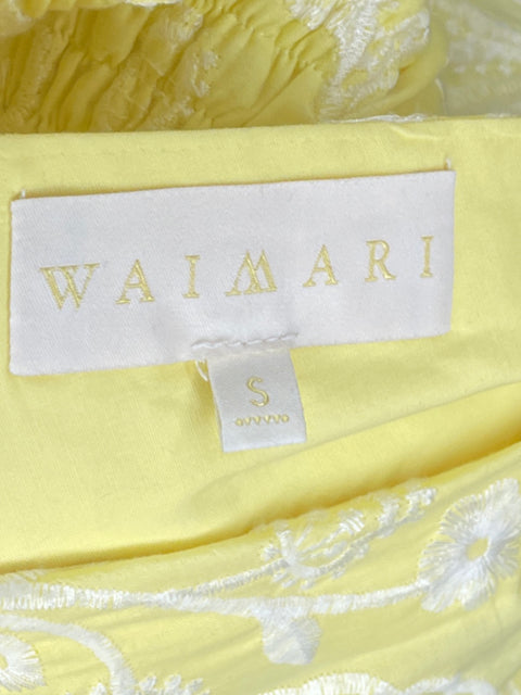 Vestido Waimari Mini Bordado Amarillo-Talla S