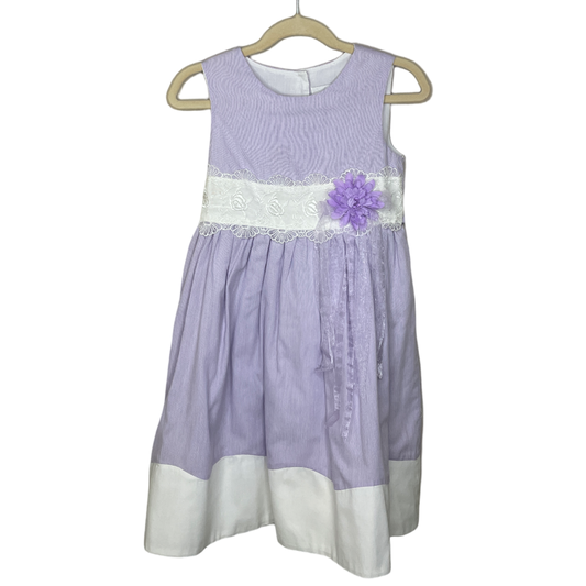 Vestido RARE EDITIONS Líneas Flor Morado - Talla 4