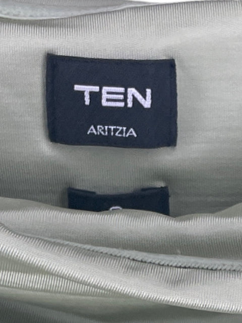 Vestido Aritzia Drepeado Mini Verde-Talla S