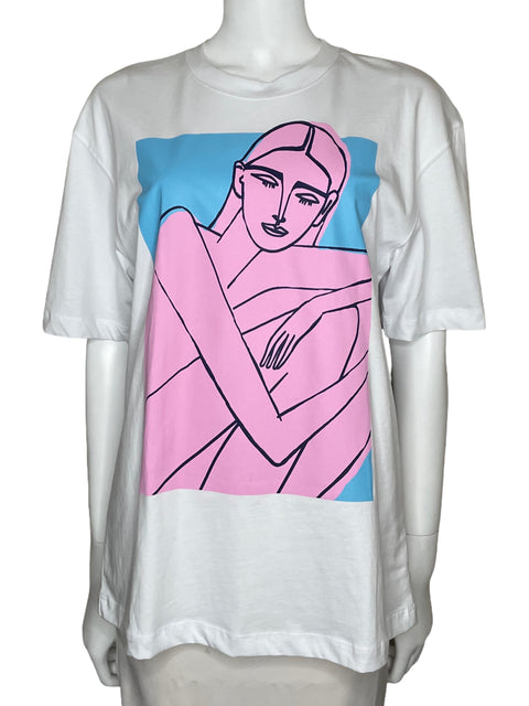 Sueter Zara Casual Estampado Blanco-Talla S