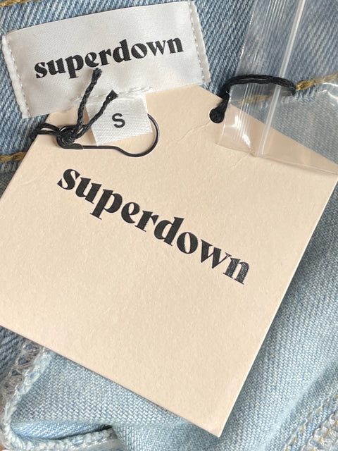 Top Superdown Denim One Shoulder Azul-Talla S