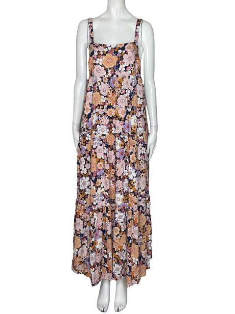 Vestido Tesoro Tps Fluido Flores Tiras Rosado-Talla M