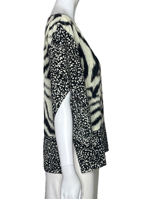 Blusa Michael Kors Estampado Fluido Negro-Talla S