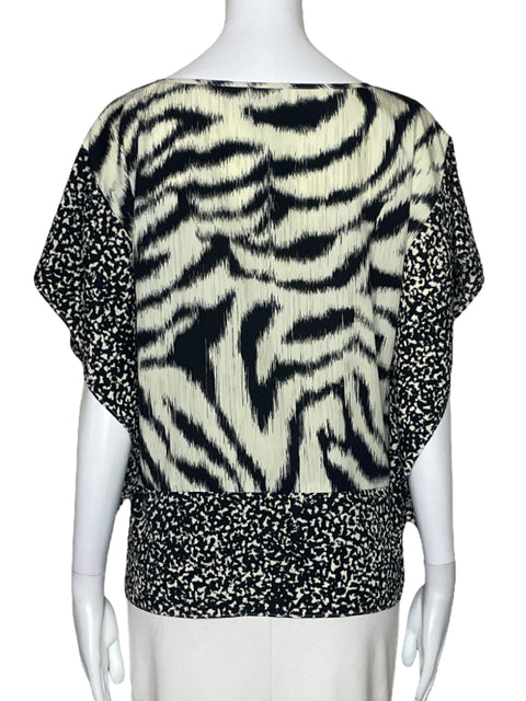 Blusa Michael Kors Estampado Fluido Negro-Talla S