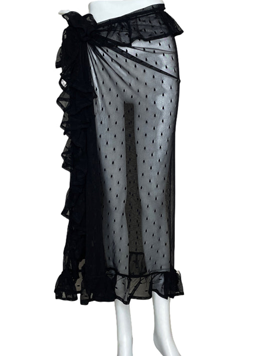 Pareo Ancora Transparente Negro-Talla U