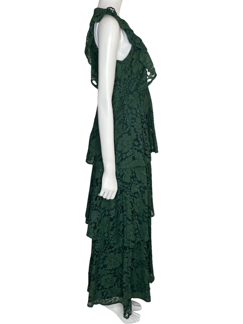 Vestido Lulus Maxi Encaje Verde-Talla M