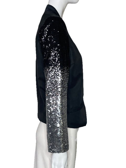 Blazer Hancy Lentejuela Bosillos Negro-Talla S