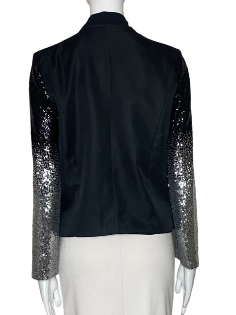 Blazer Hancy Lentejuela Bosillos Negro-Talla S