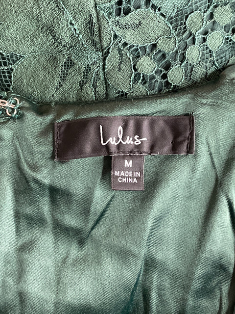 Vestido Lulus Maxi Encaje Verde-Talla M
