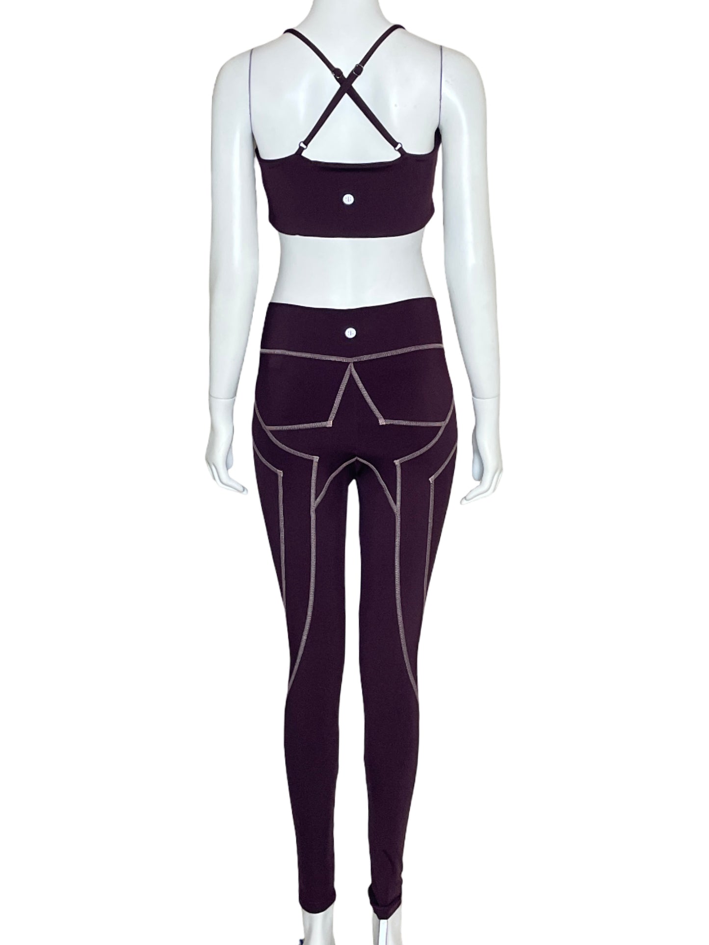 Set Gal Active Starlit Leggins+Top Rojo Vino-Talla M