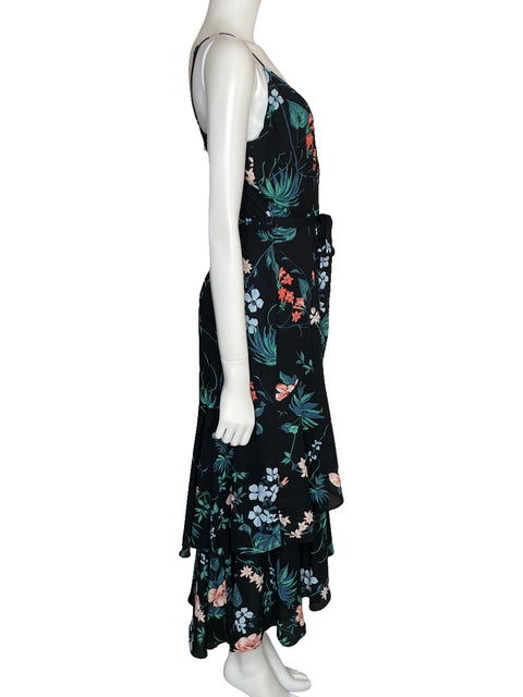 Vestido Banana Republic Tirantes Floral Negro-Talla 4