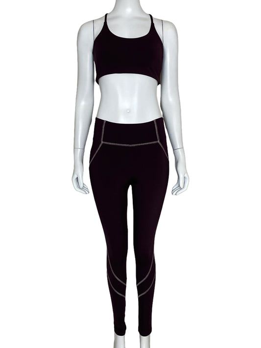 Set Gal Active Starlit Leggins+Top Rojo Vino-Talla M