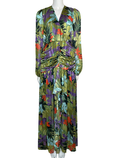 Vestido The Sang Maxi Drapeado Verde-Talla M