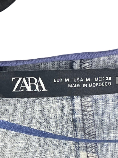 Blusa Zara Estampado Geometrico Azul-Talla M