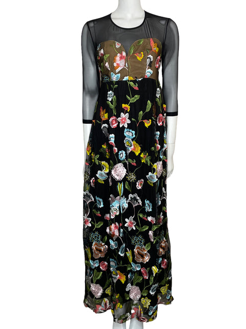 Vestido Tesoro TPS Bordado Floral Negro-Talla U