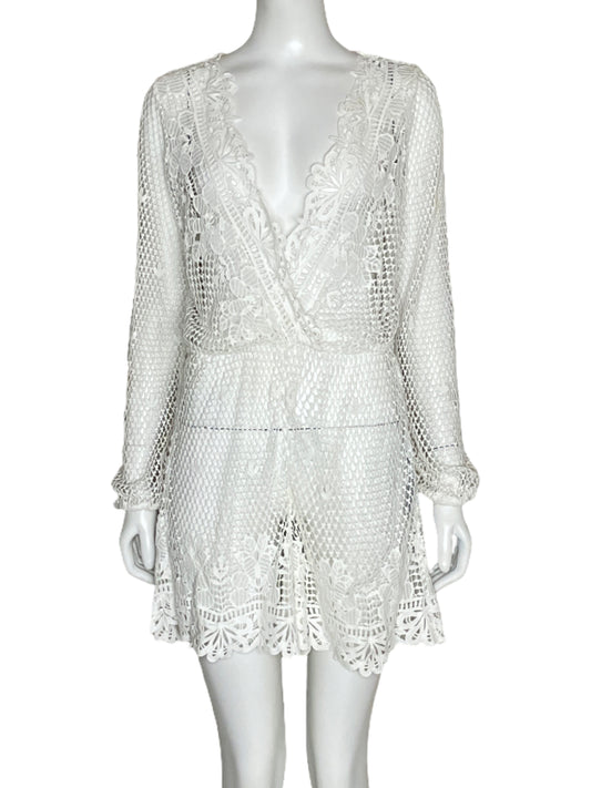 Romper Oysho Tejido Manga Larga Blanco-Talla M