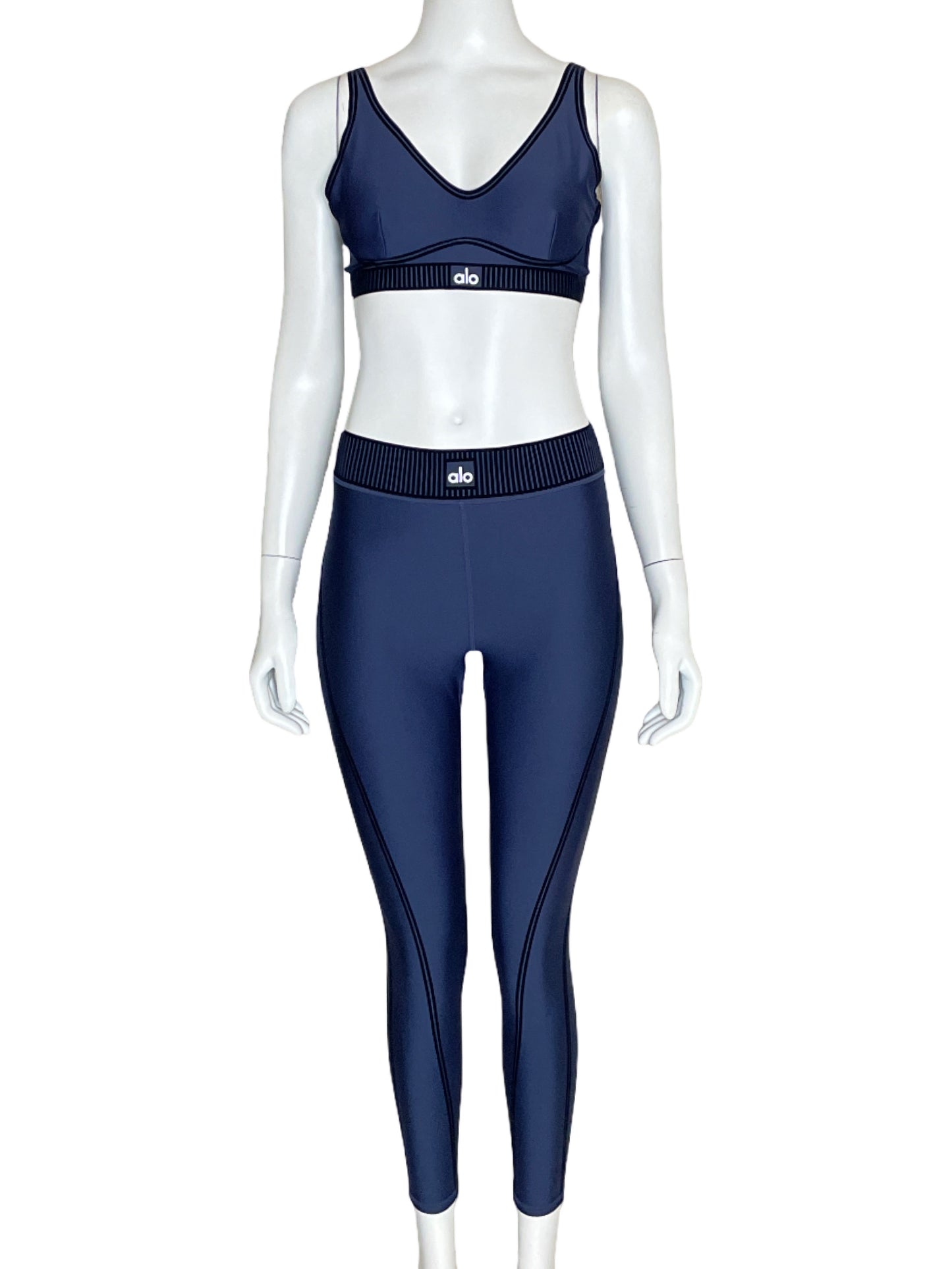 Set Alo Yoga Terciopelo Azul-Talla M