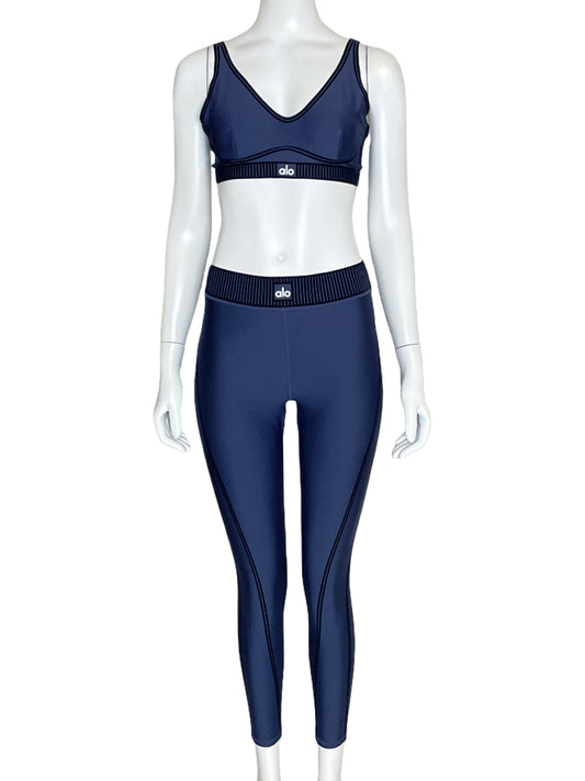 Set Alo Yoga Terciopelo Azul-Talla M