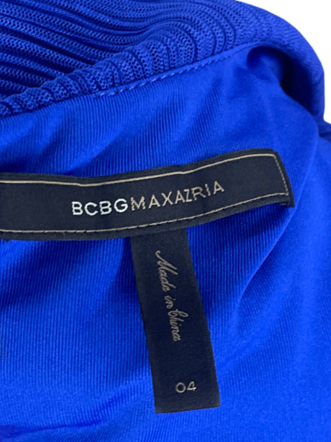 Vestido BCBG Acanalado Mallas Azul-Talla 4
