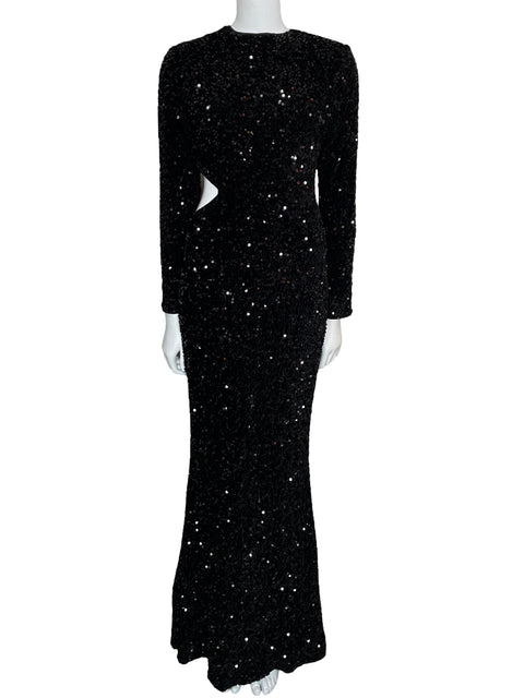 Vestido Tesoro Tps Lentejuelas Cut Out Negro-Talla M