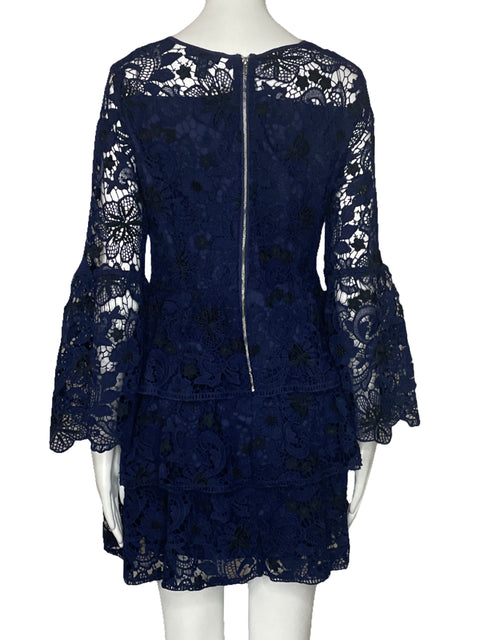 Vestido Aqua Encajado Vuelo Azul-Talla 6