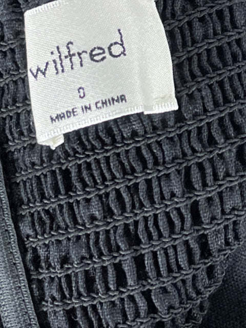 Vestido Wilfred Drapeado Lino Negro - Talla 0