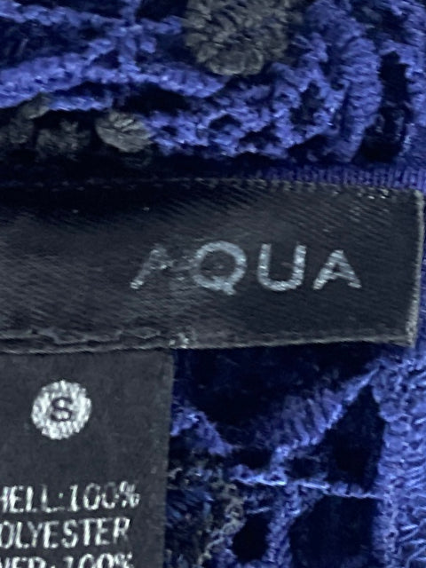 Vestido Aqua Encajado Vuelo Azul-Talla 6