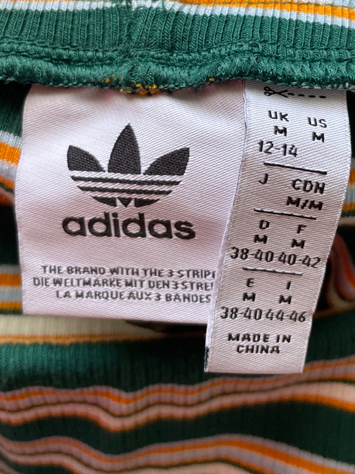 Set AdidasOriginal Retro Rayas Verde-Talla M