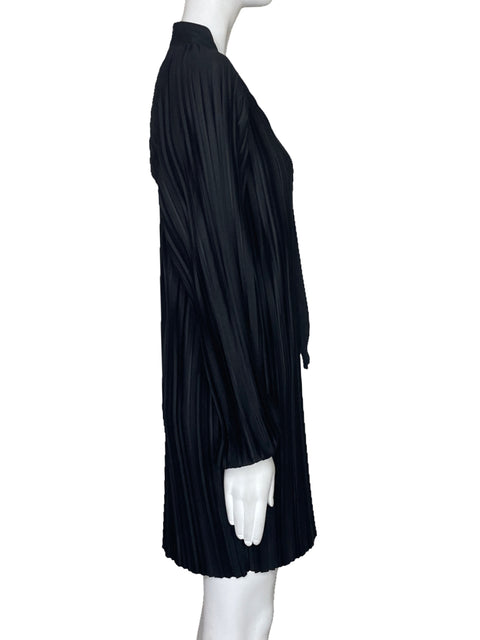 Vestido Zara Plizado Midi Negro-Talla S