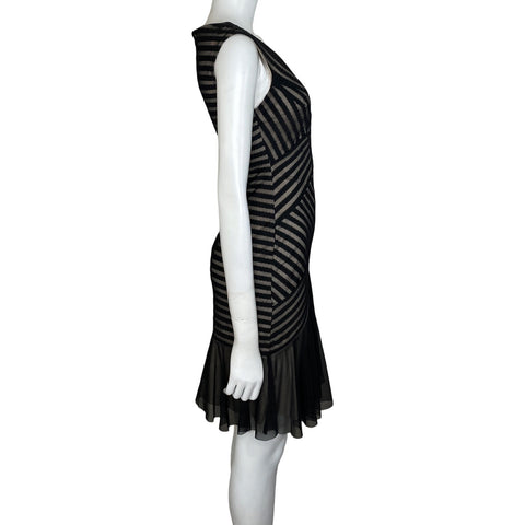 Vestido London Times Rayas Negro-Talla 8