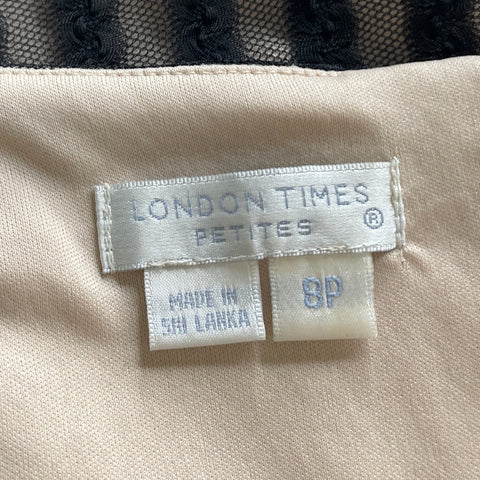 Vestido London Times Rayas Negro-Talla 8