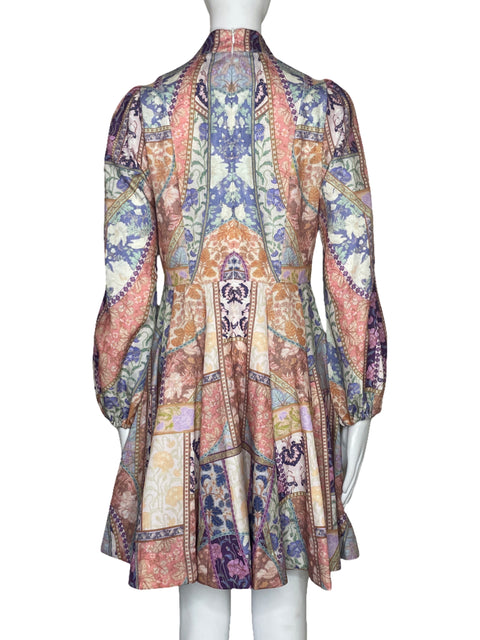 Vestido Via Vai Botones Flores Rosado-Talla S