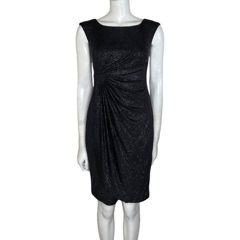 Vestido Connected Drapeado Brillante Negro-Talla 4