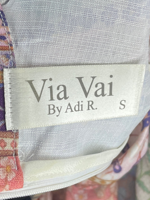 Vestido Via Vai Botones Flores Rosado-Talla S