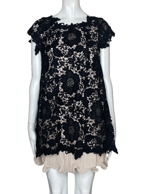 Vestido Aqua Dresses Encaje Midi Negro-Talla 4