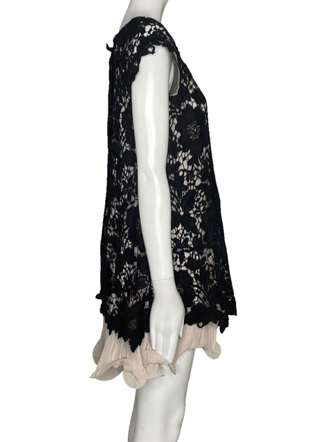 Vestido Aqua Dresses Encaje Midi Negro-Talla 4