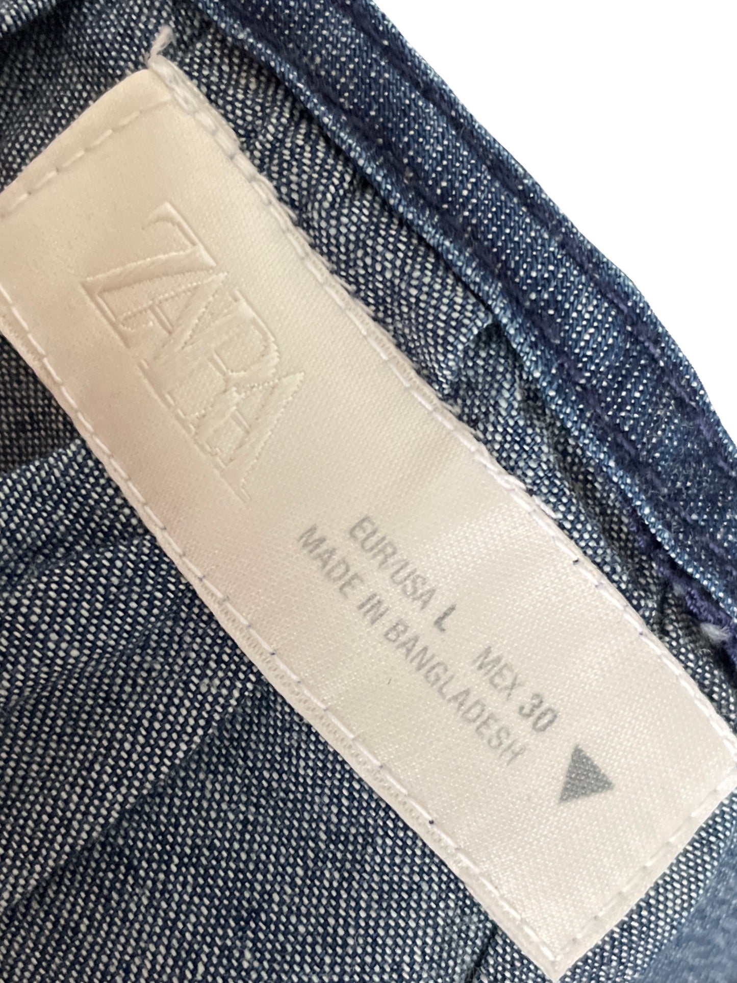Vestido Zara Mini Denim Azul-Talla L