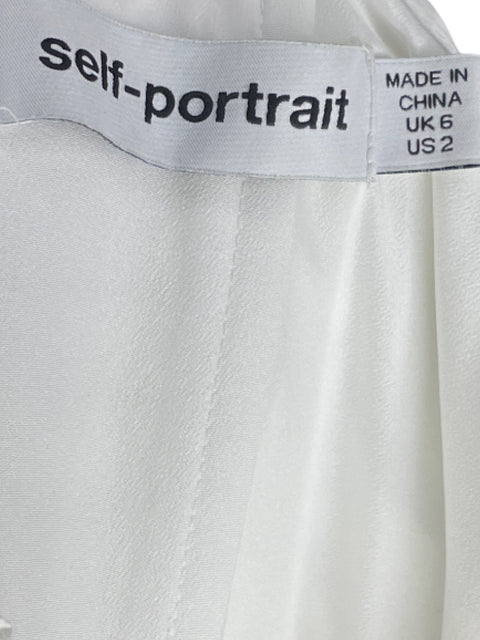 Vestido Self - Portrait Tiras Blanco - Talla 2