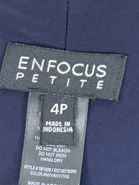 Vestido Enfocus Metalizado Plizado Azul-Talla 4