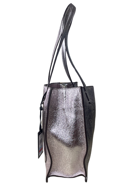 Bolso DKNY Tote Metalizada Rosada-Talla S