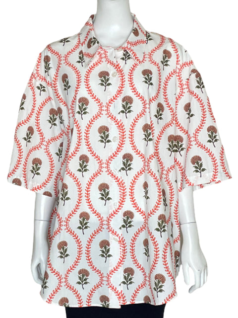 Camisa La Maregold Floral Blanco-Talla M