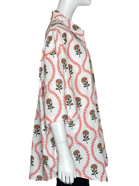 Camisa La Maregold Floral Blanco-Talla M