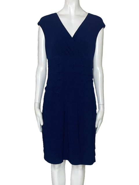 Vestido Ralph Lauren Capas Cuello V Azul-Talla 8
