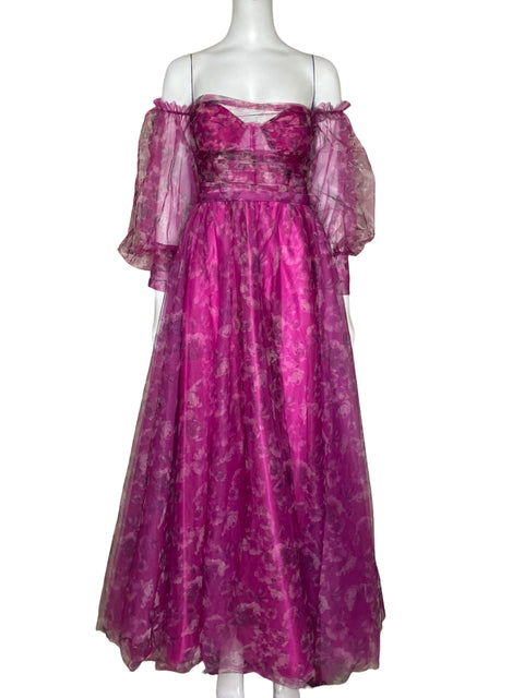 Vestido Curated By Eredita Strapless Fucsia - Talla XS