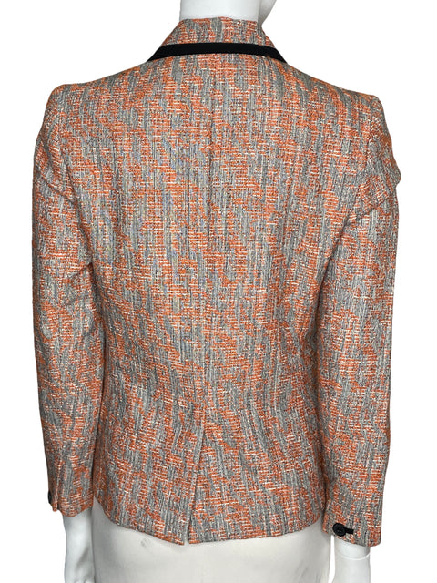 Blazer Anne Klein Bordado Naranja-Talla 4