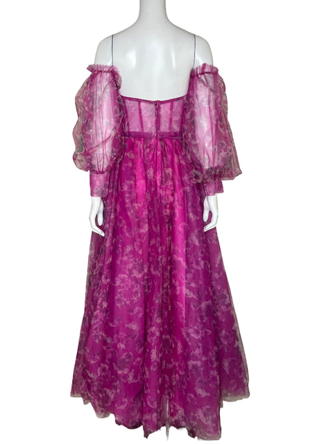 Vestido Curated By Eredita Strapless Fucsia - Talla XS