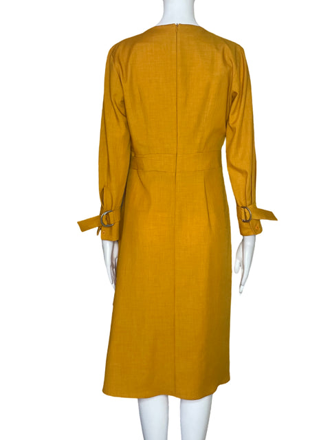 Vestido Adolfo Dominguez Maxi Cuello V Amarillo-Talla 4