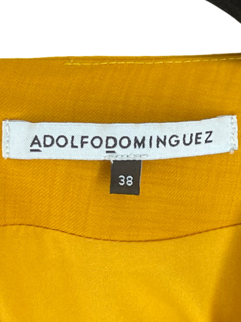 Vestido Adolfo Dominguez Maxi Cuello V Amarillo-Talla 4